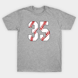 Baseball Number 35 #35 Baseball Shirt Jersey Favorite Player Biggest Fan T-Shirt